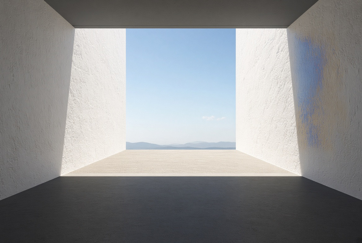 A bright outward threshold with no simulated service desk
